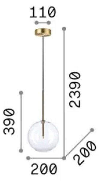 Ideal lux Equinoxe G4 závěsné svítidlo ChromováØ200mmČiré