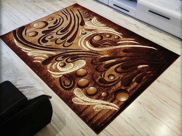 HU Hnědo-černý abstraktní koberec Shiraz Bcf Bable Rozměr: 60x110 cm