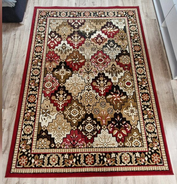 HU Červeno-béžový klasický koberec Shiraz Bcf Aztek Rozměr: 50x80 cm