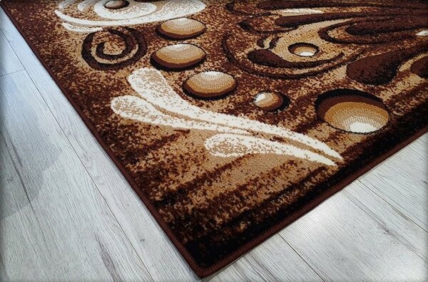 HU Hnědo-černý abstraktní koberec Shiraz Bcf Bable Rozměr: 60x110 cm