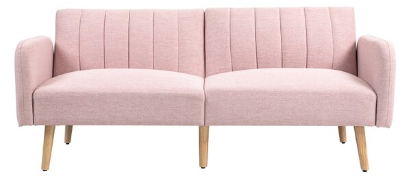 HOMCOM Moderní Rozkládací Dvousedací Pohovka 173x75x73 cm - Růžová | Aosom
