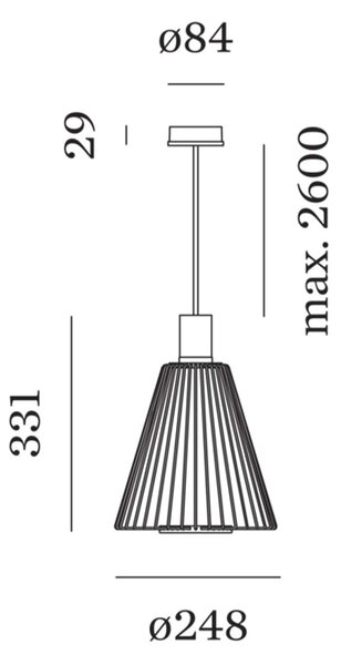Wever and Ducré Wiro 1.0 závěsné svítidlo Černá2600mm