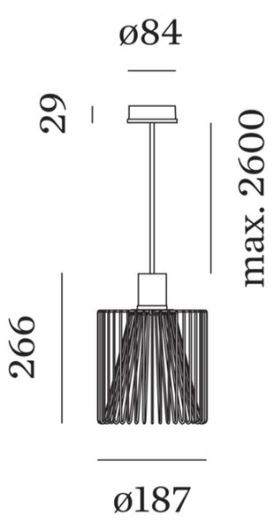 Wever and Ducré Wiro 1.8 závěsné svítidlo Černá2600mm