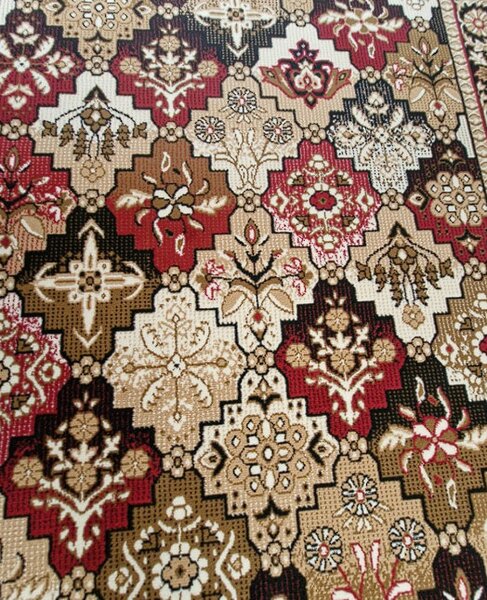 HU Červeno-béžový klasický koberec Shiraz Bcf Aztek Rozměr: 50x80 cm