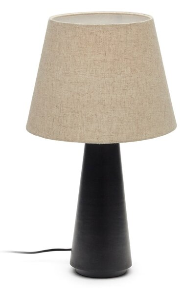 Černo-béžová stolní lampa s textilním stínidlem (výška 60 cm) Torrent – Kave Home