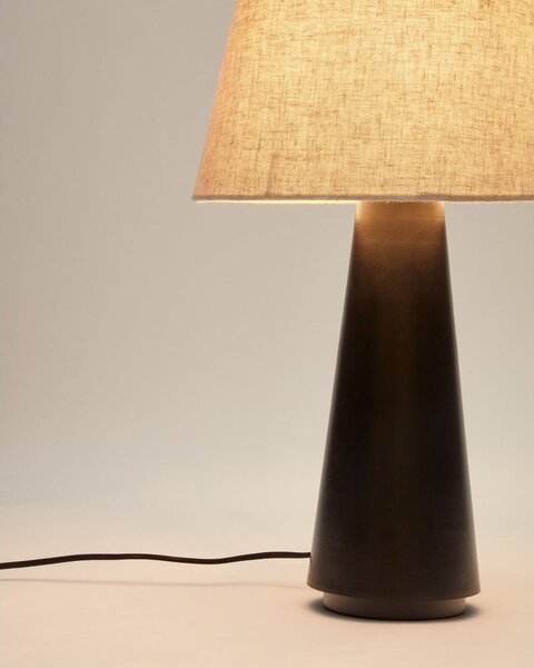 Černo-béžová stolní lampa s textilním stínidlem (výška 60 cm) Torrent – Kave Home