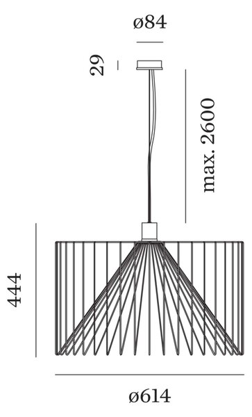 Wever and Ducré Wiro 6.1 závěsné svítidlo Černá2600mm
