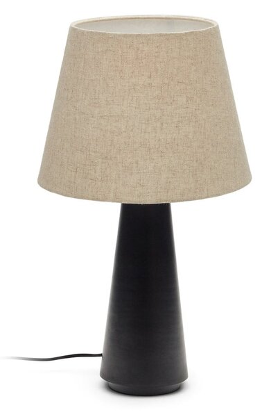 Černo-béžová stolní lampa s textilním stínidlem (výška 60 cm) Torrent – Kave Home