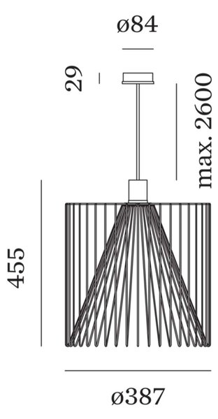 Wever and Ducré Wiro 3.8 závěsné svítidlo Černá2600mm