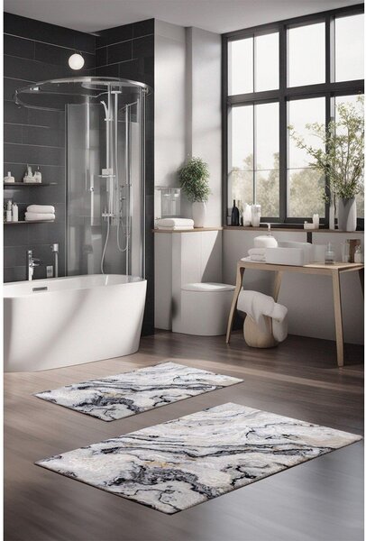 Šedobéžové koupelnové předložky v sadě 2 ks 60x100 cm CT – Foutastic