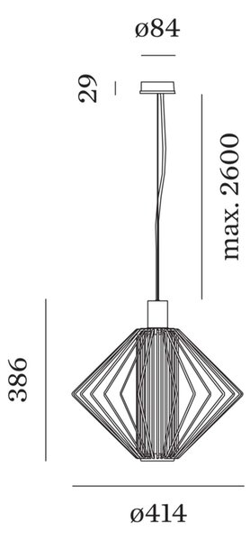 Wever and Ducré Wiro Diamond 1.0 závěsné svítidlo Černá2600mm
