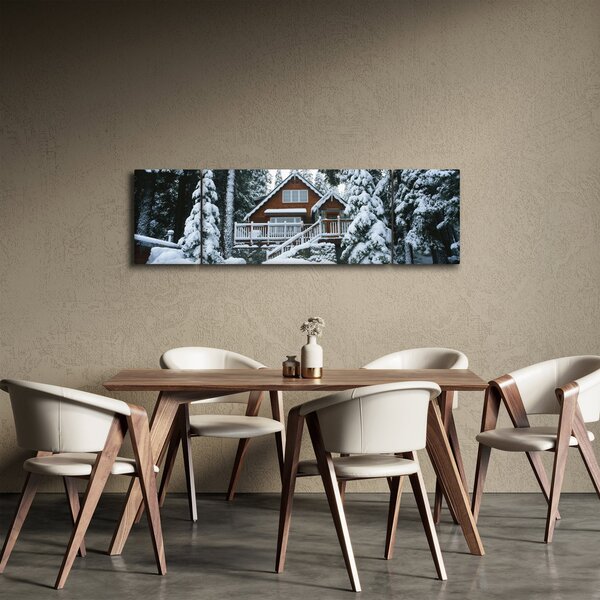 Obraz - Dřevěná chata (170x50 cm)