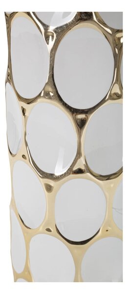 Bílá/ve zlaté barvě keramická stolní lampa s textilním stínidlem (výška 56 cm) Glam Carv – Mauro Ferretti