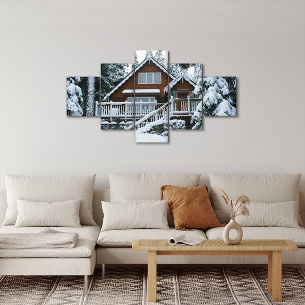 Obraz - Dřevěná chata (125x70 cm)
