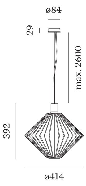 Wever and Ducré Wiro Diamond 1.1 závěsné svítidlo Měděná2600mm
