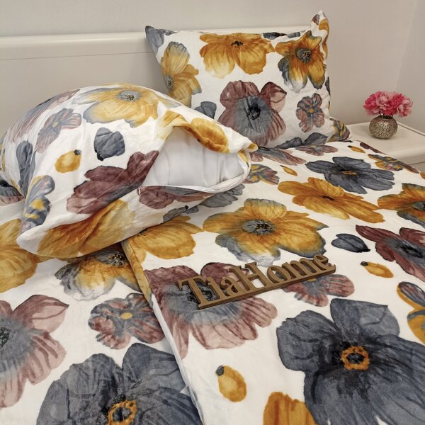 Mikroplyšové povlečení Daisy 200x140cm+90x70cm TiaHome