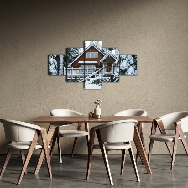 Obraz - Dřevěná chata (125x70 cm)