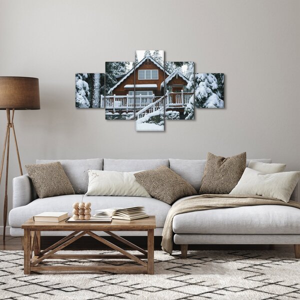 Obraz - Dřevěná chata (125x70 cm)