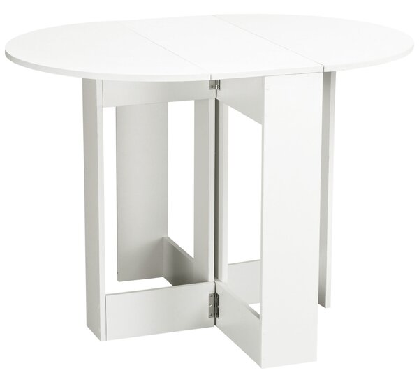 Skládací jídelní stůl HOMCOM s 2 sklápěcími křídly, skládací stůl pro 2-4 osoby 104x76x73,7 cm Bílý | Aosom