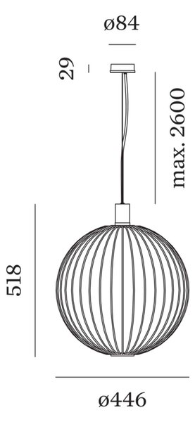 Wever and Ducré Wiro Globe závěsné svítidlo Ø446mm2600mm