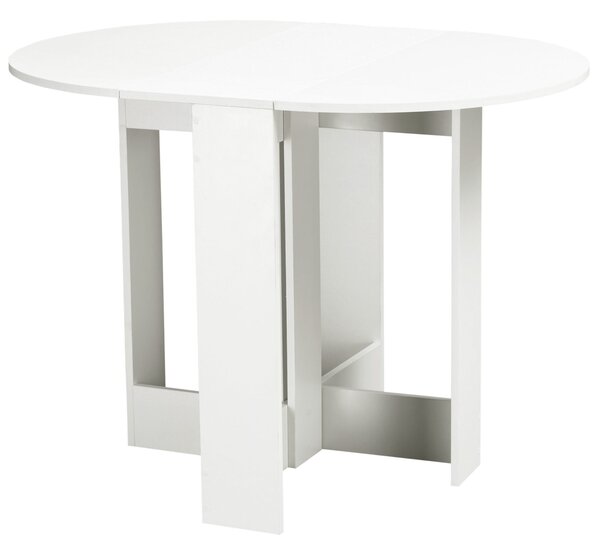Skládací jídelní stůl HOMCOM s 2 sklápěcími křídly, skládací stůl pro 2-4 osoby 104x76x73,7 cm Bílý | Aosom
