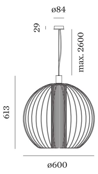 Wever and Ducré Wiro 1.0 Globe závěsné svítidlo 2600mm