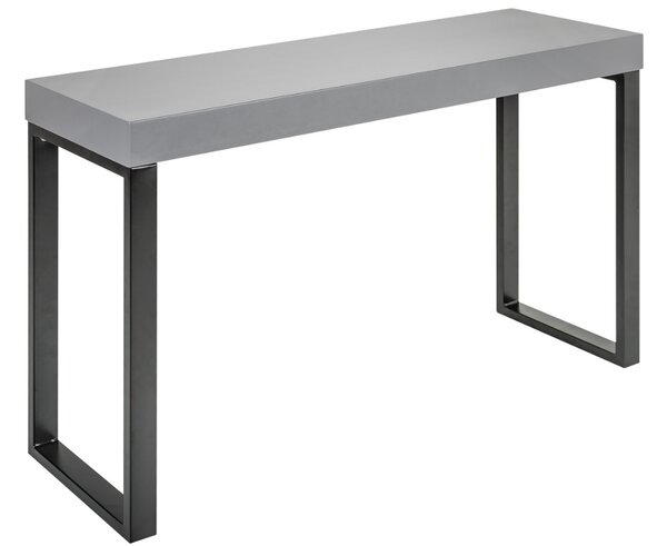 Moebel Living Šedý pracovní stůl s černou podnoží Raimond 120 x 40 cm