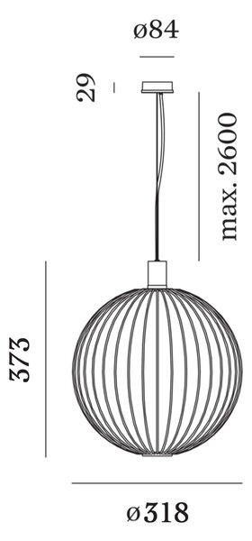 Wever and Ducré Wiro Globe závěsné svítidlo Ø446mm2600mm