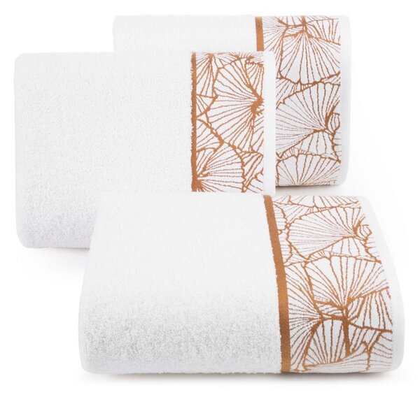 Bílý bavlněný ručník LUNA3 s bordurou 50x90 cm Rozměr: 70 x 140 cm