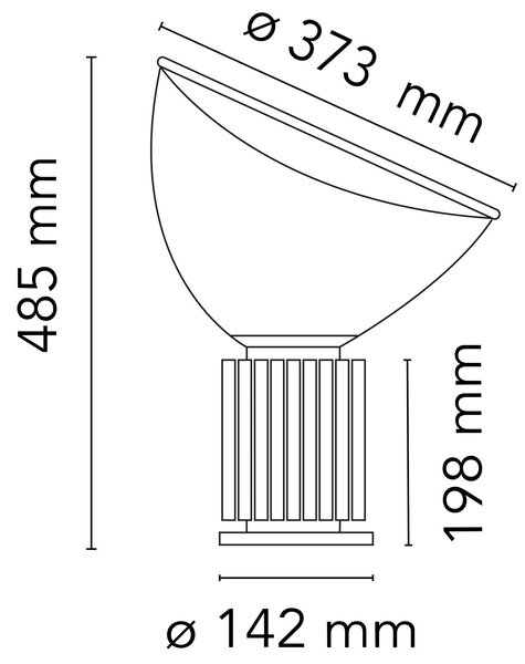 Flos Taccia LED ikonická stolní lampa Černá485mm