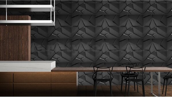 3D panel 0033, rozměr 50 cm x 50 cm, MERKUR černý, IMPOL TRADE