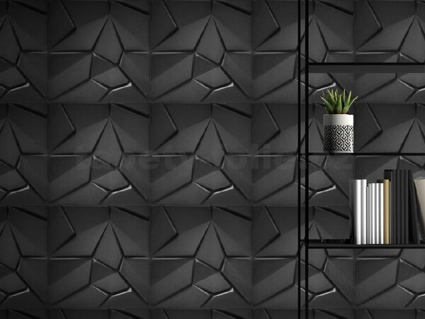 3D panel 0033, rozměr 50 cm x 50 cm, MERKUR černý, IMPOL TRADE