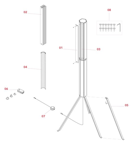 Flos SuperWire F LED stojací skleněné svítidlo