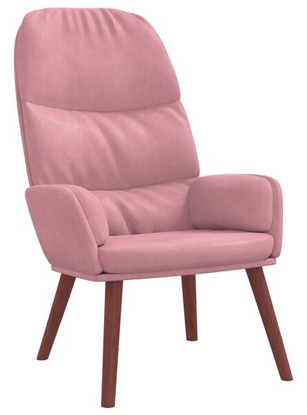 Relaxační křeslo s podnožkou růžové samet 3315120