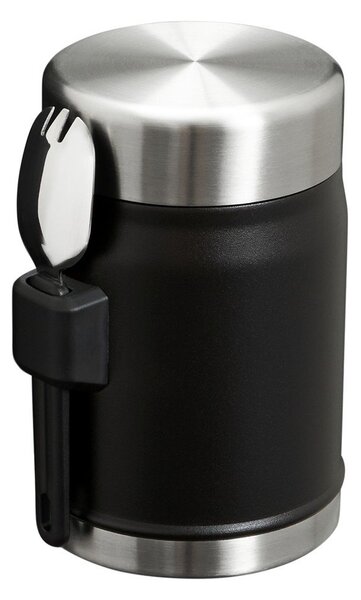 Matně černá termoska na jídlo z nerezové oceli 400 ml Legendary Food Jar + Spork Black 2.0 – Stanley