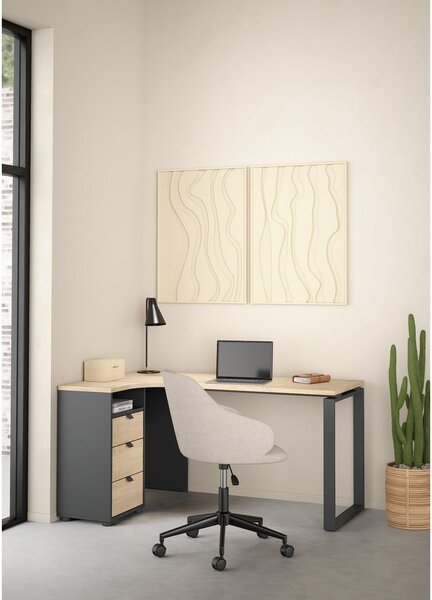 Pracovní stůl s deskou v dubovém dekoru 100x150 cm Sign – Tvilum
