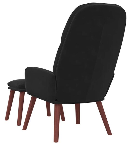 Relaxační křeslo s podnožkou černé samet 3315122