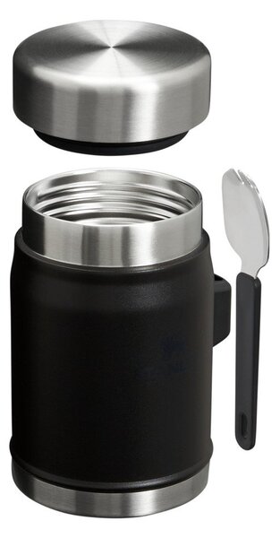 Matně černá termoska na jídlo z nerezové oceli 400 ml Legendary Food Jar + Spork Black 2.0 – Stanley