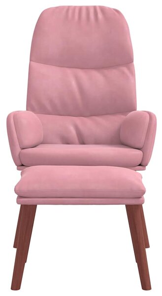 Relaxační křeslo s podnožkou růžové samet 3315120