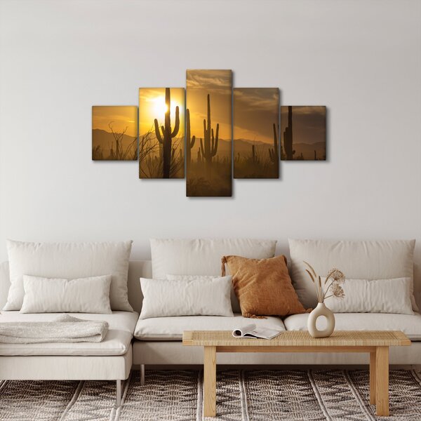 Obraz - Kaktusy Saguaro (125x70 cm)