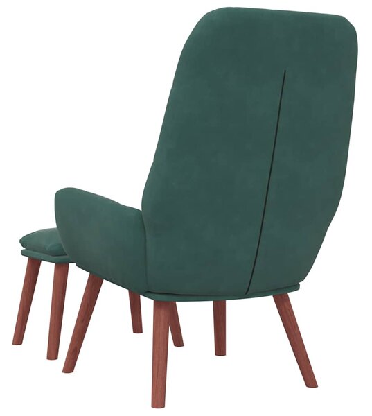 Relaxační křeslo s podnožkou tmavě zelené samet 3315140