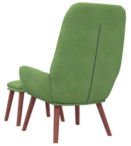 Relaxační křeslo s podnožkou světle zelené samet 3315141
