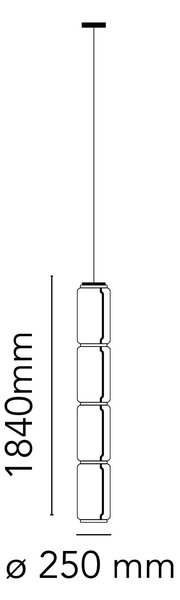 Flos Noctambule LED závěsné skleněné svítidlo 6500mm