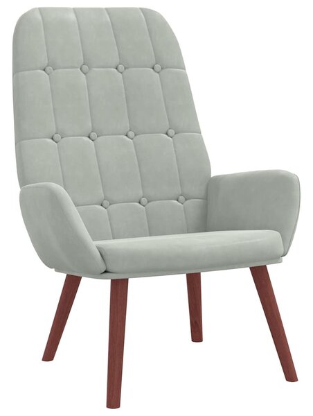 Relaxační křeslo s podnožkou světle šedé samet 3315138
