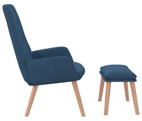 Relaxační křeslo s podnožkou modré textil 3315152