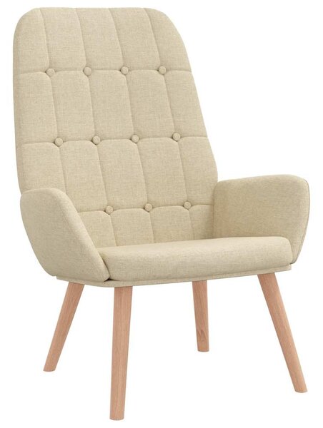 Relaxační křeslo s podnožkou krémové textil 3315151