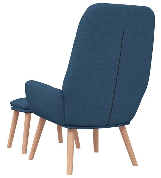 Relaxační křeslo s podnožkou modré textil 3315152