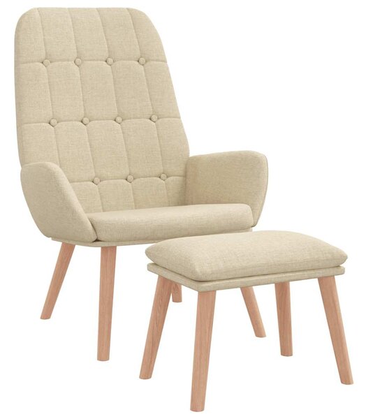 Relaxační křeslo s podnožkou krémové textil 3315151