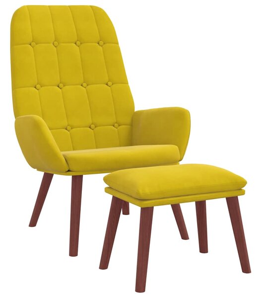Relaxační křeslo s podnožkou žluté samet 3315145