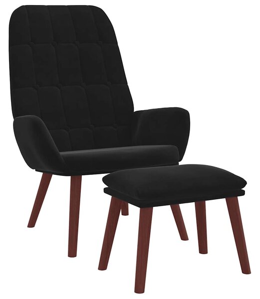 Relaxační křeslo s podnožkou černé samet 3315144